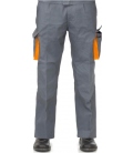 Pantalón trabajo t64 algodón gris/naranja cargo multibolsillos. VESIN