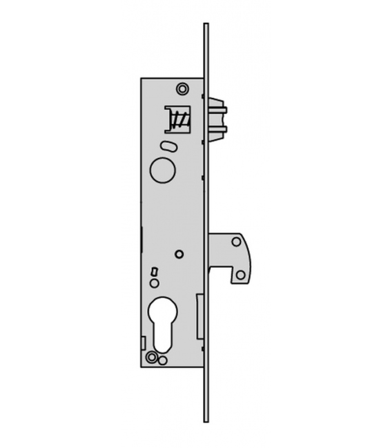 Cerradura metálica embutir rodillo gancho 25X20MM L4130.20.0. CISA