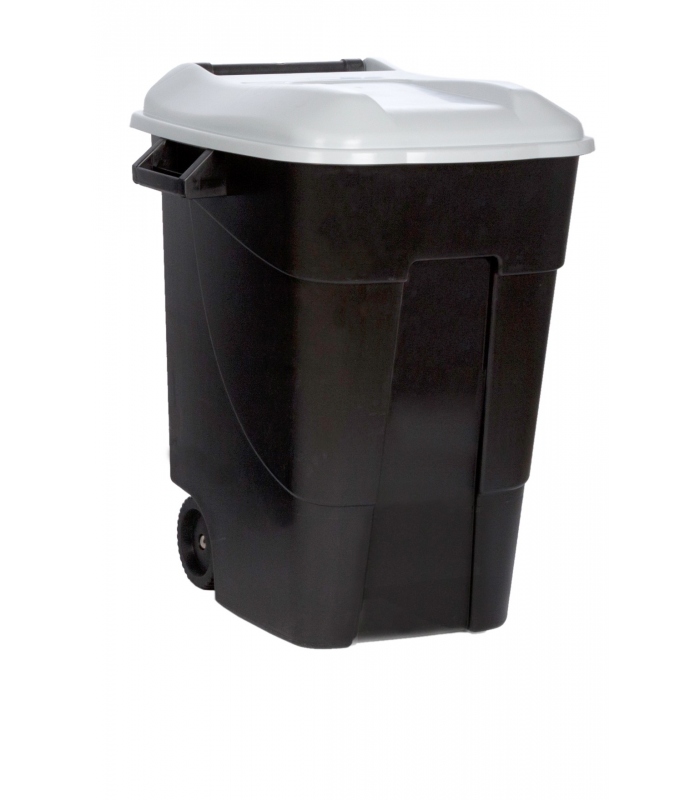 Cubo Basura, Negro, con tapa, Contenedor 100 Litros o 50 litros
