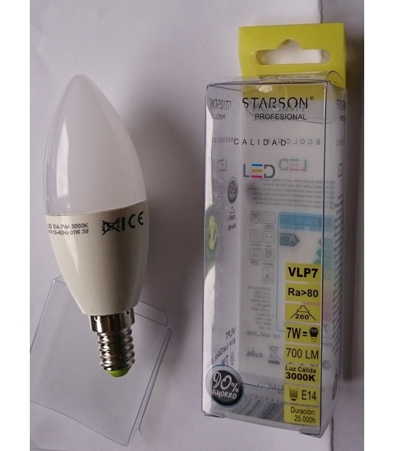 LAMPARA LED VELA E14 7W 700LM 3000K