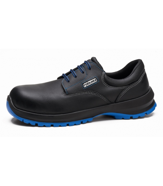Zapato Seguridad T41 S3 Puntera Plástico No Metal Enebro Piel Negro. ROBUSTA