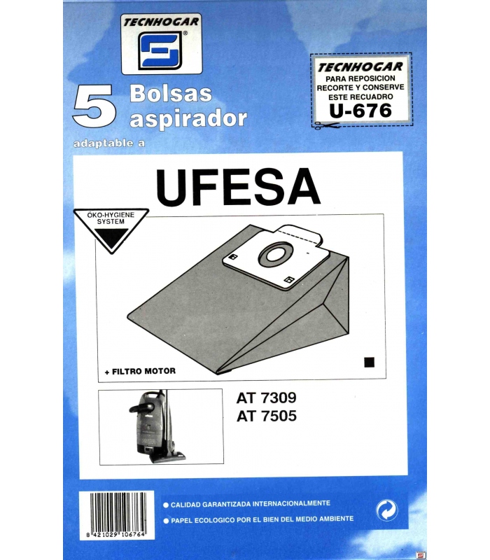 Bolsa Aspirador Papel Ufesa-Aeg-Nilfisk Thogar 5 Pz 915674