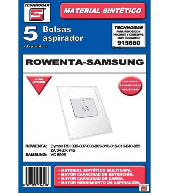 BOLSA ASP ROWENTA-SAMSUNG 5 PZ 915660