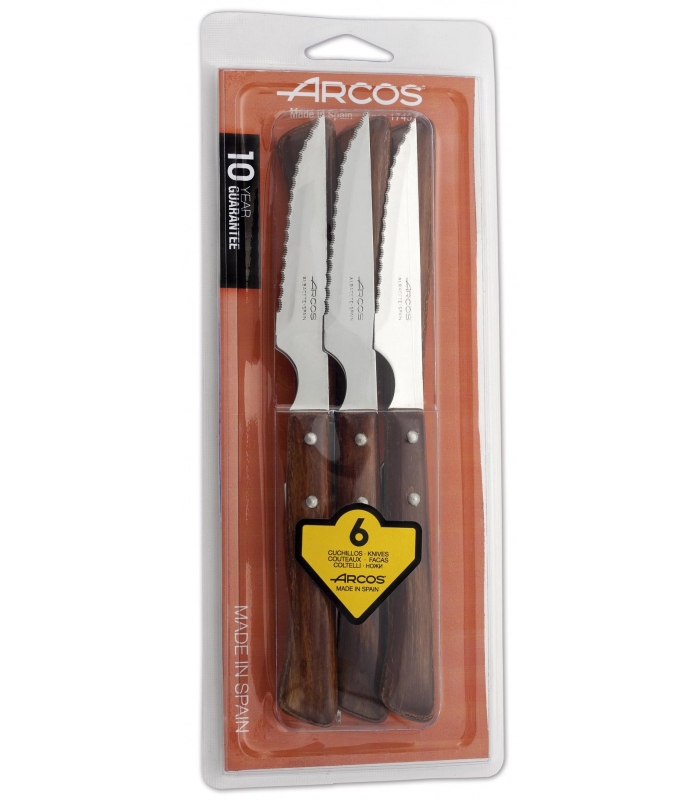 Comprar Set 6 piezas de Cuchillos chuleteros, 110 mm ARCOS 372000 Online -  Bricovel