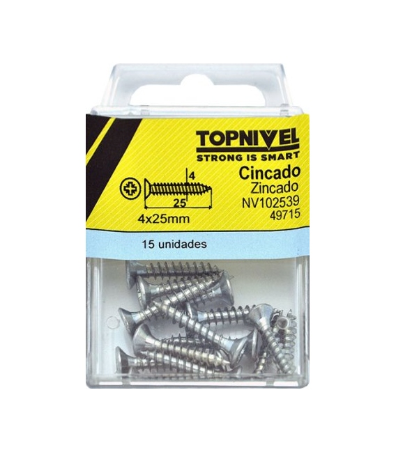 TORNILLO R MAD. 04x025MM ACERO 15 PZ