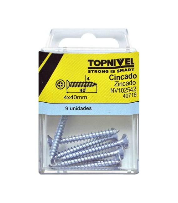 TORNILLO R MAD. 04x040MM ACERO 9 PZ