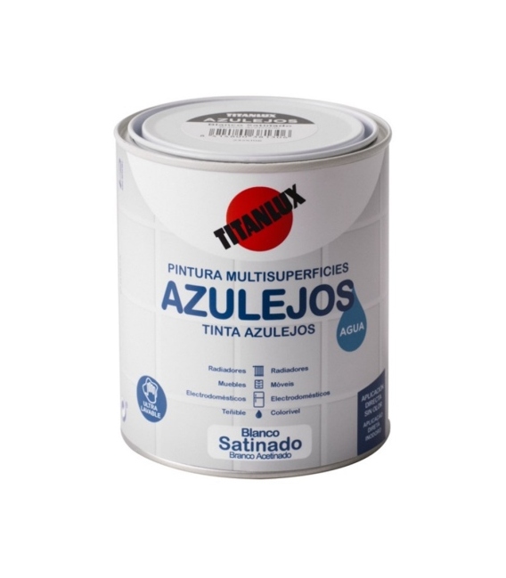 Esmalte al Agua Brillante Azulejos 750 ml Blanco. TITAN