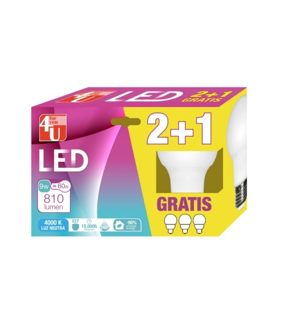 LAMPARA LED ESTAN E27 9W 810LM 3000K 3 P