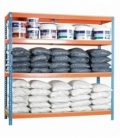 Estantería de media carga Kit Ecoforte 1504-4 Chipboard Azul/Naranja/Madera. SIMONRACK