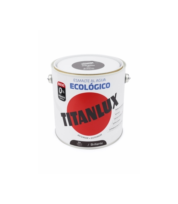 Esmalte agua ecológico brillante tabaco 2.5 L. TITANLUX