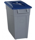 Contenedor de basura con ruedas tapa azul 65LT. DENOX