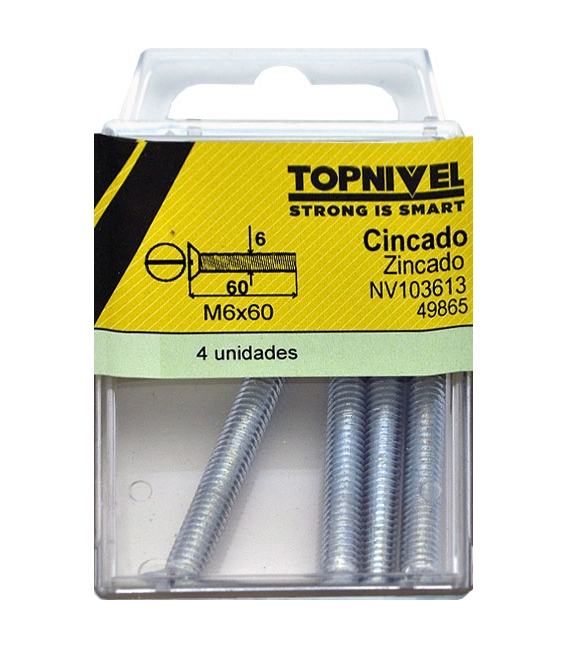 TORNILLO R METR. M6X60MM ACERO 4 PZ