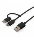 CABLE USB A MICRO USB TIPO C 2.1A 1MT 