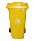 Contenedor de basura con ruedas amarillo 120 LT. NATUUR