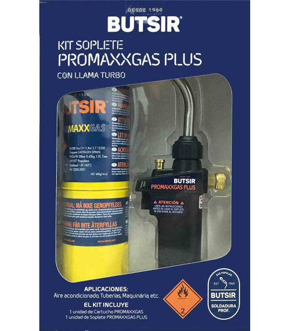 Soplete a gas cartucho Kit Promaxxgas Plus. BUTSIR