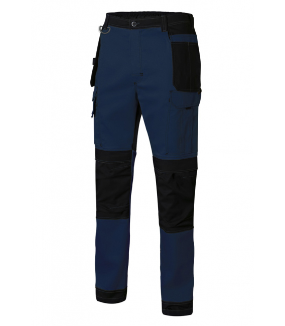 Pantalón trabajo XL con refuerzo 98% algodón 2% elastano Azul Navy/Negro. VELILLA