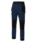 Pantalón trabajo 3XL con refuerzo 98% algodón 2% elastano Azul Navy/Negro. VELILLA