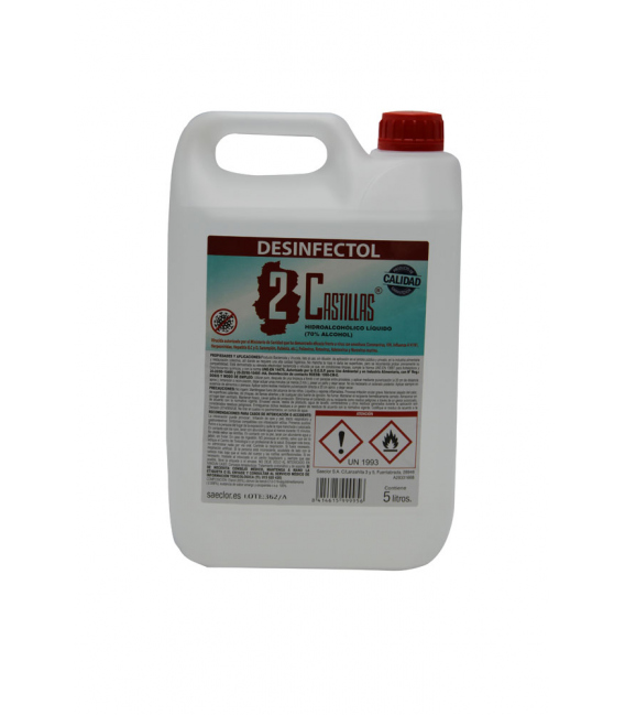 Limpiador desinfectante hidroalcohólico 5L. 2 CASTILLAS