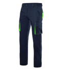 Pantalón trabajo 38 negro/verde lima 103024S-0 12 Stretch. VELILLA