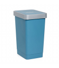 Cubo reciclaje con tapa 33,7x47,0x26,0cm polipropileno azul. TATAY