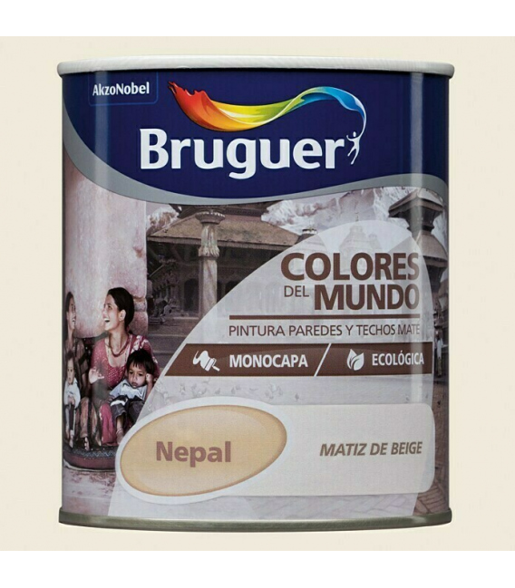 Pintura plástica matiz beige Nepal. BRUGUER