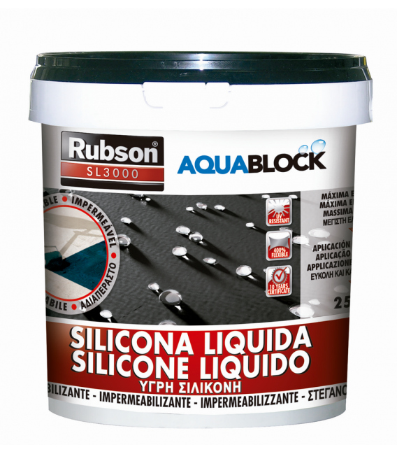 Silicona líquida 25 kg negro. RUBSON