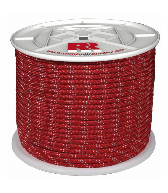 Cuerda trenzada poliéster con alma color rojo ø 1,2 cm. ROMBULL