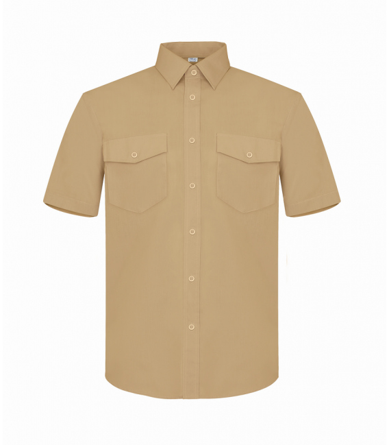 CAMISA TERGAL M CORTA BEIGE 38