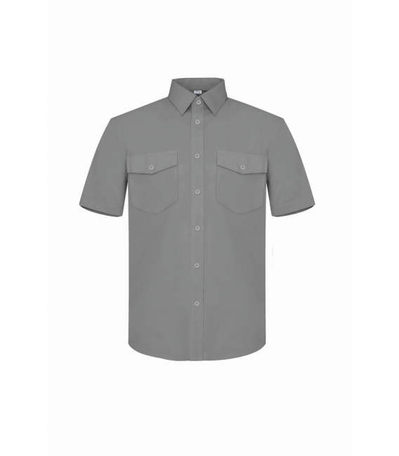 CAMISA TERGAL M CORTA GRIS 38