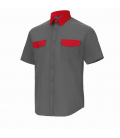 CAMISA  M CORTA GRIS ROJ 38 P2