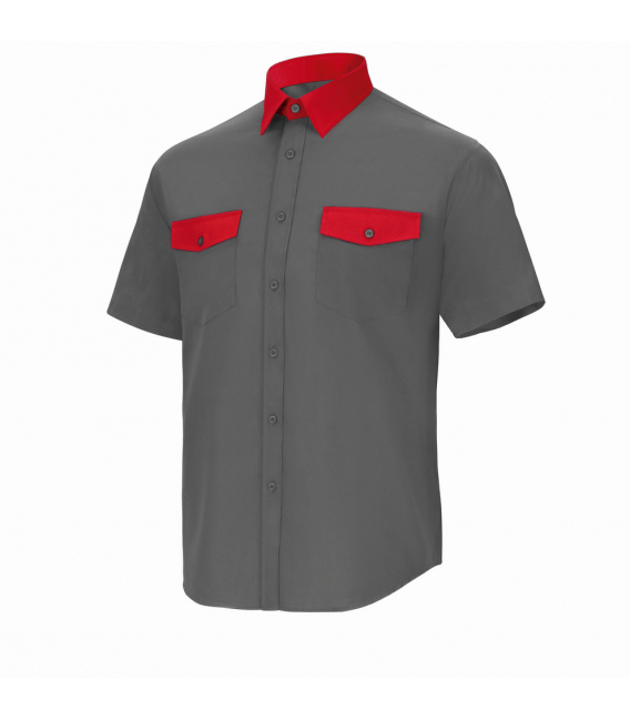 CAMISA  M CORTA GRIS ROJ 48 P2