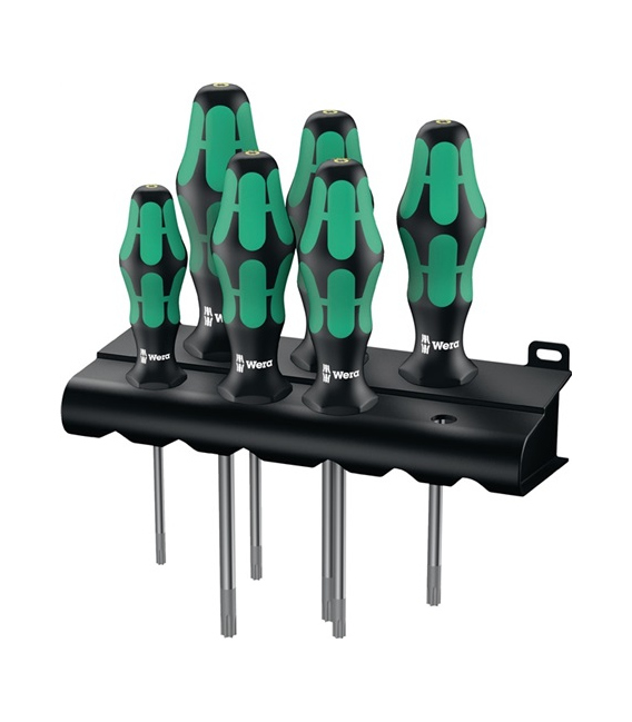 Juego de destornilladores 367/6 torx hf 6 uds. Torx mango monocomponente varilla redonda. WERA