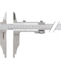 Calibre pie de rey de taller din 862 250 mm con puntas de medición longitud de boca 75 mm. PROMAT