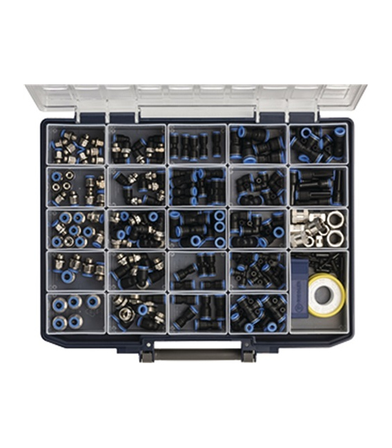 Conectores+conexiones roscadas serie azul caja 171pz. RIEGLER