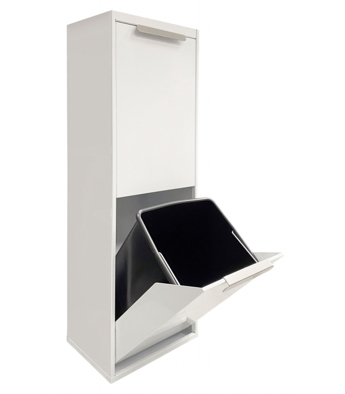 ARREGUI Basic Cubo de basura y reciclaje de acero de 2 cubos, mueble de  reciclaje, 2