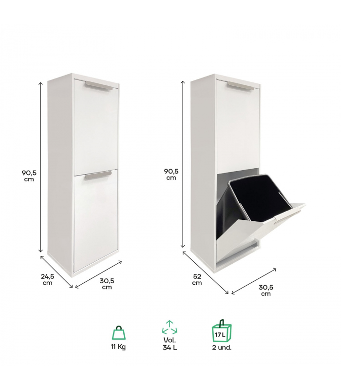 Comprar Cubo reciclaje 2 compartimentos ARREGUI Ecoclas Online