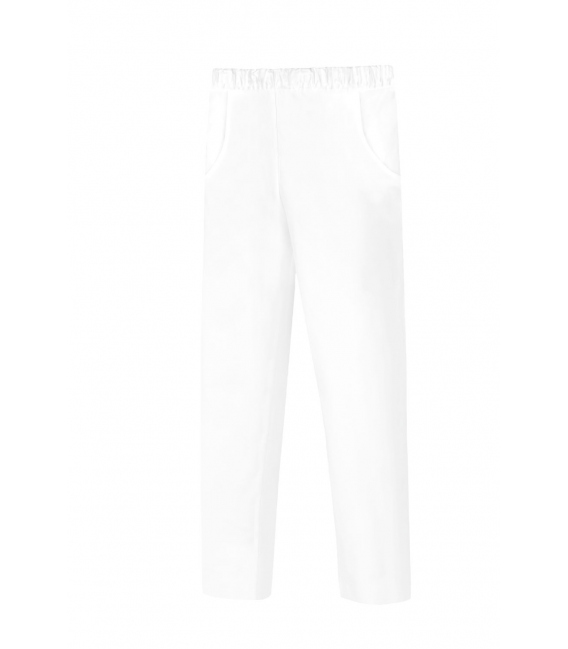 Pantalón trabajo 4XL Polie/Algo blanco sanidad L6000 cintura goma. VESIN