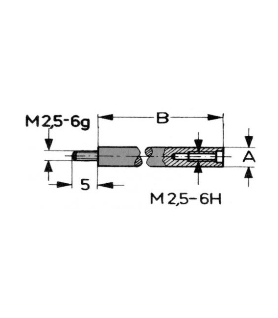 Alargos para comparadores analógicos y digitales Largo 40 mm