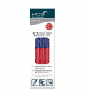 10Caja con 10 lápices de doble punta roja y azul