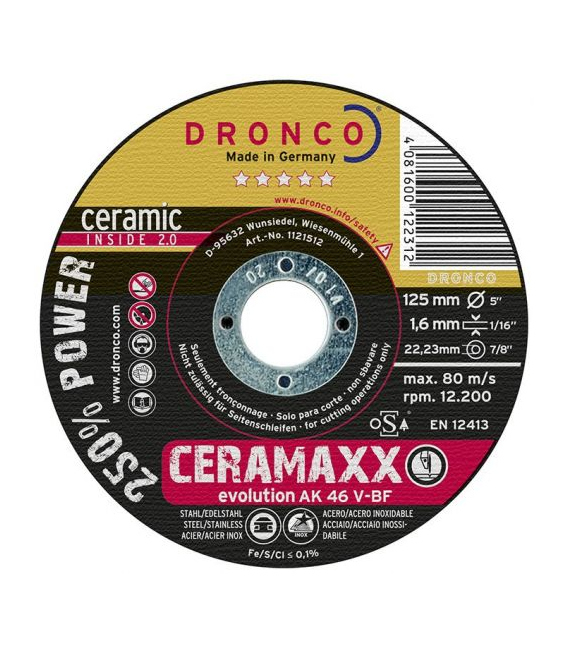 125Disco de corte ultra rápido CeraMaxx de 125 x 1,6 mm