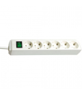 Base múltiple EcoLine blanca con interruptor (6 tomas y 1.5 m)
