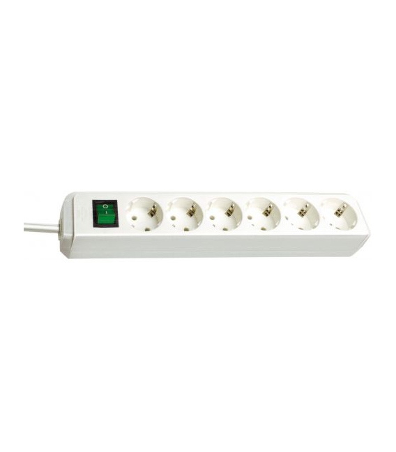 Base múltiple EcoLine blanca con interruptor (6 tomas y 3 m)