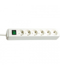 Base múltiple EcoLine blanca con interruptor (6 tomas y 3 m)