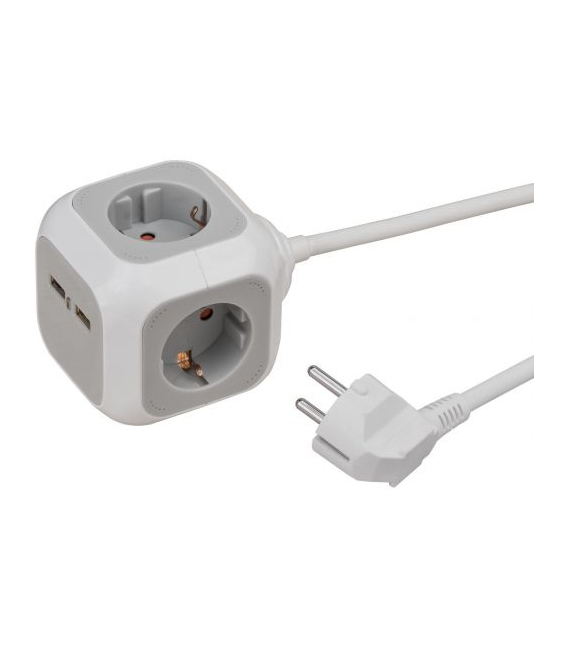 Ladrón múltiple en forma de cubo ALEAPower con 2 puertos USB