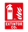 Señal extintor CO2 PVC clase B