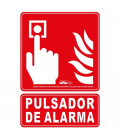 Señal pulsador de alarma PVC clase B