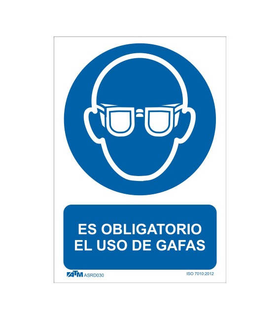 Señal obligatorio el uso de gafas PVC Glasspack