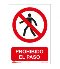 Señal prohibido el paso a peatones PVC Glasspack 300 x 400 mm