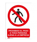 Señal prohibido el paso persona ajena a la empresa PVC Glasspack