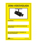 Señal peligro zona videovigilada PVC Glasspack